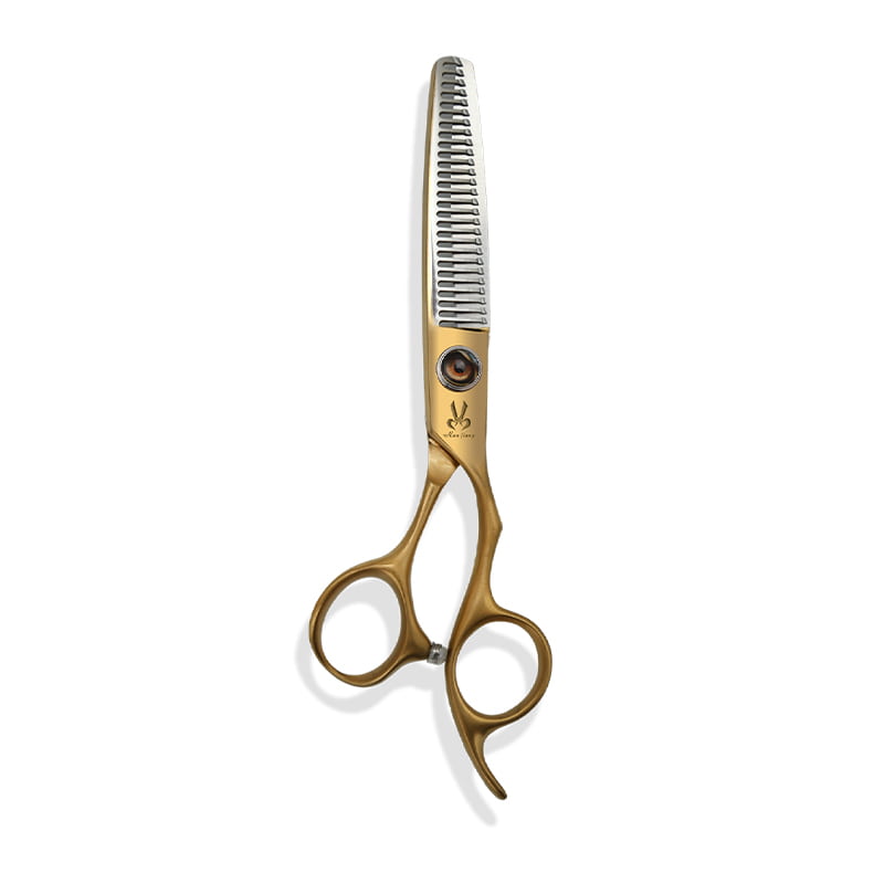 Mattgoldenes, großes Haarschneidescheren-Set mit hohem Stickstoffgehalt